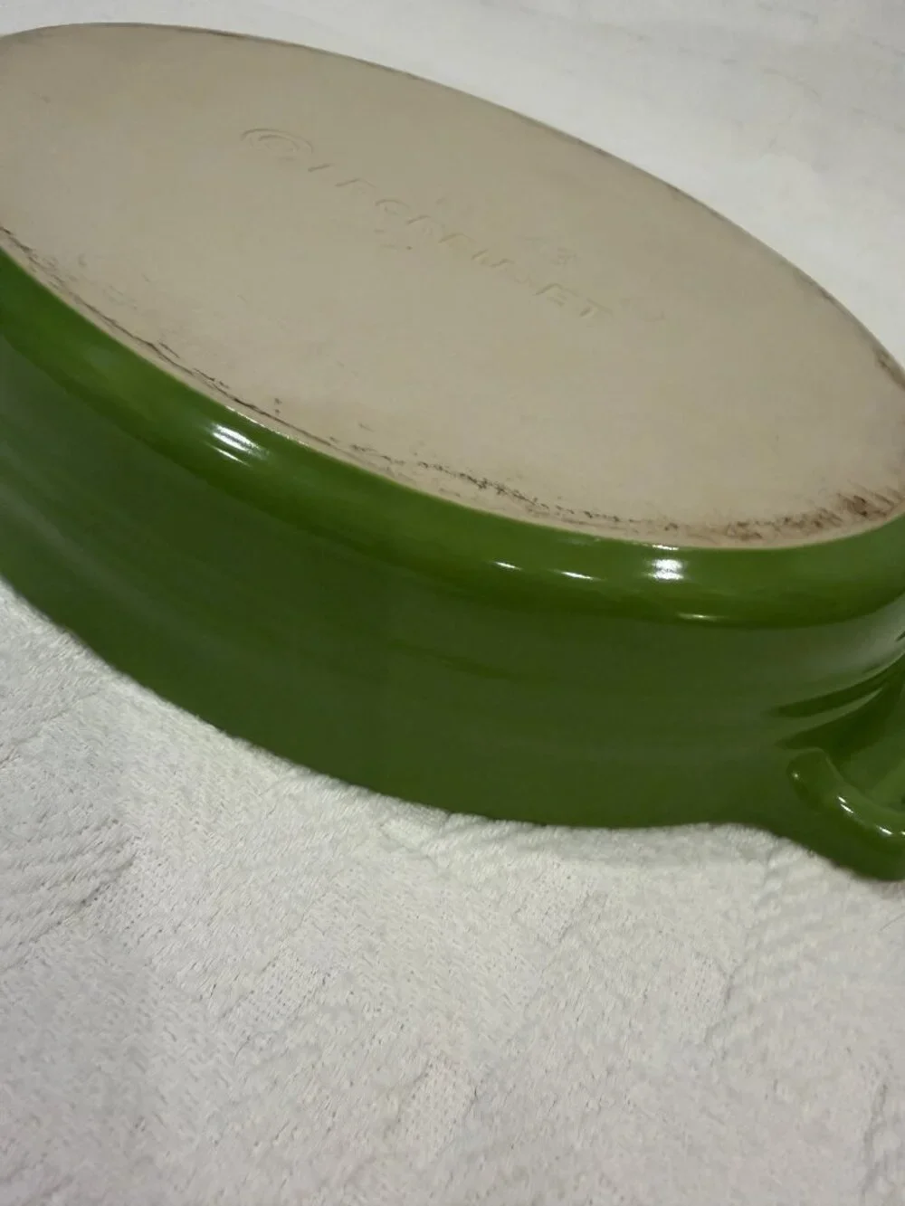 Le Creuset Kiwi/Palm Green Oval Au Gratin Baking Dish 11-43 Stoneware 11